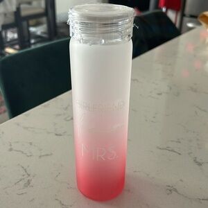 MRS. Pink Ombre Glass Reusable Bottle - Brand New